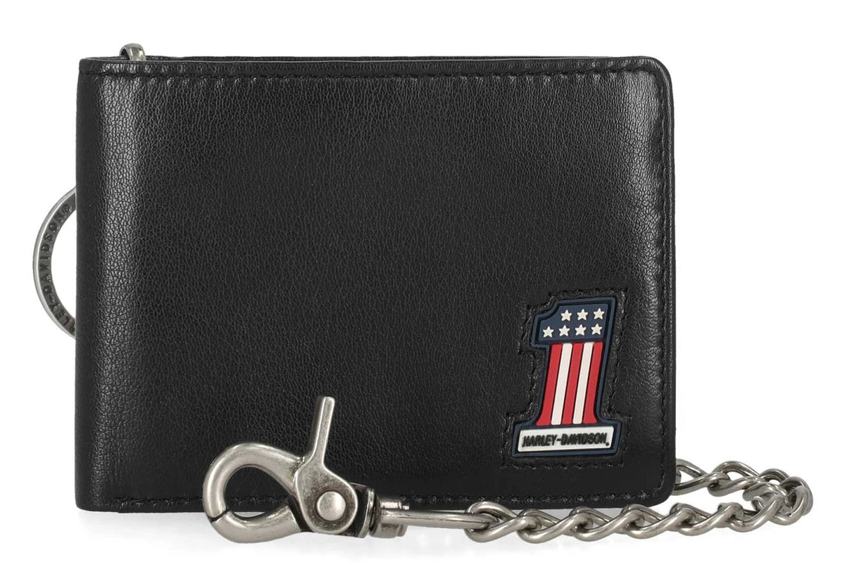 Portefeuille motard Harley-Davidson® pour homme, en cuir véritable - MWM121/08