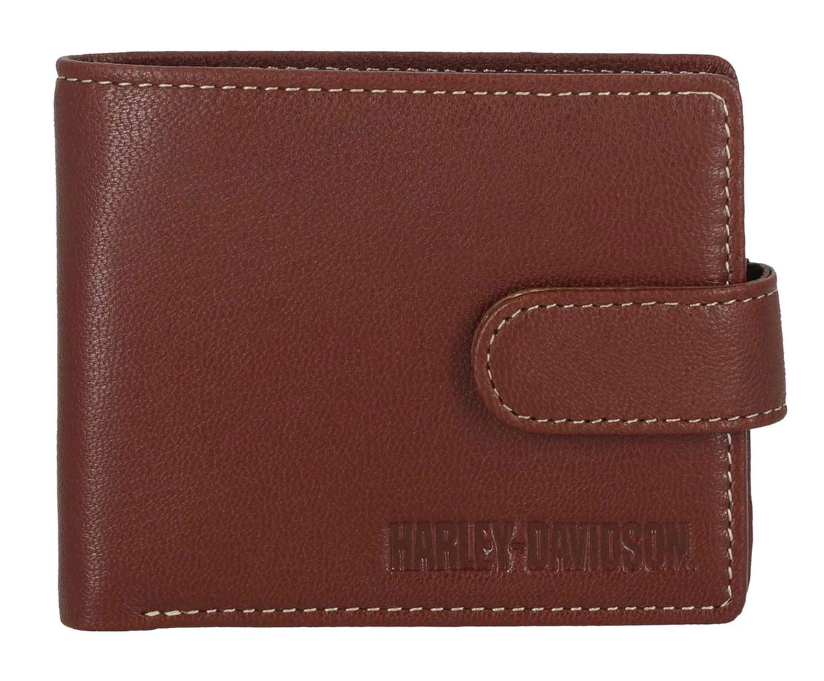 Portefeuille H-D® pour homme, en cuir véritable, avec porte-monnaie, marron - MWM130/01
