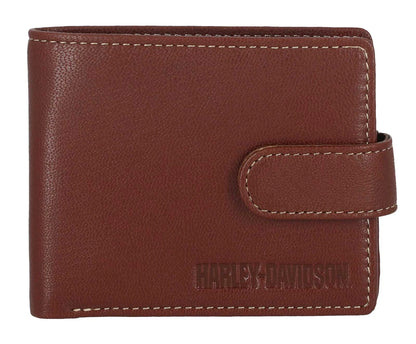 Portefeuille H-D® pour homme, en cuir véritable, avec porte-monnaie, marron - MWM130/01