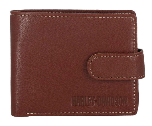 Portefeuille H-D® pour homme, en cuir véritable, avec porte-monnaie, marron - MWM130/01