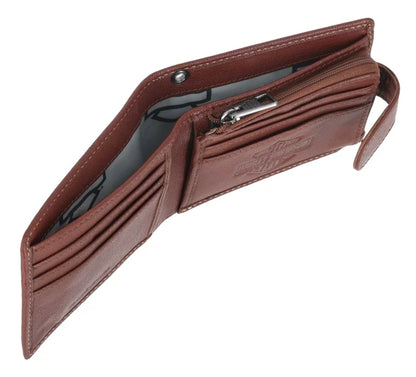 Portefeuille H-D® pour homme, en cuir véritable, avec porte-monnaie, marron - MWM130/01