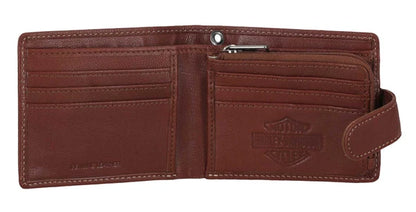Portefeuille H-D® pour homme, en cuir véritable, avec porte-monnaie, marron - MWM130/01