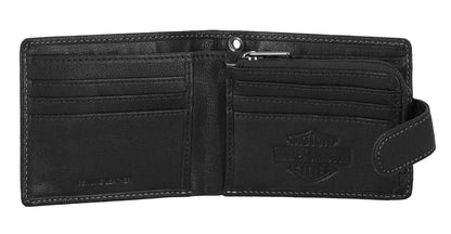 Portefeuille Harley-Davidson® pour homme, en cuir véritable noir - MWM130/08-BLK