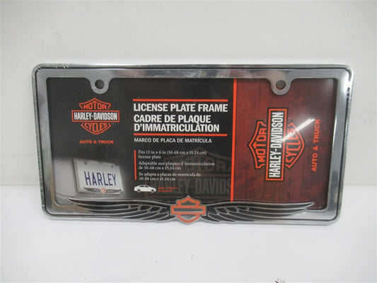Cadre de plaque d'immatriculation de moto chromé B&S avec ailes - P42618
