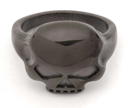 Bague Harley-Davidson pour homme avec logo Willie G tête de Willie G plaquée hématite - 34R00659