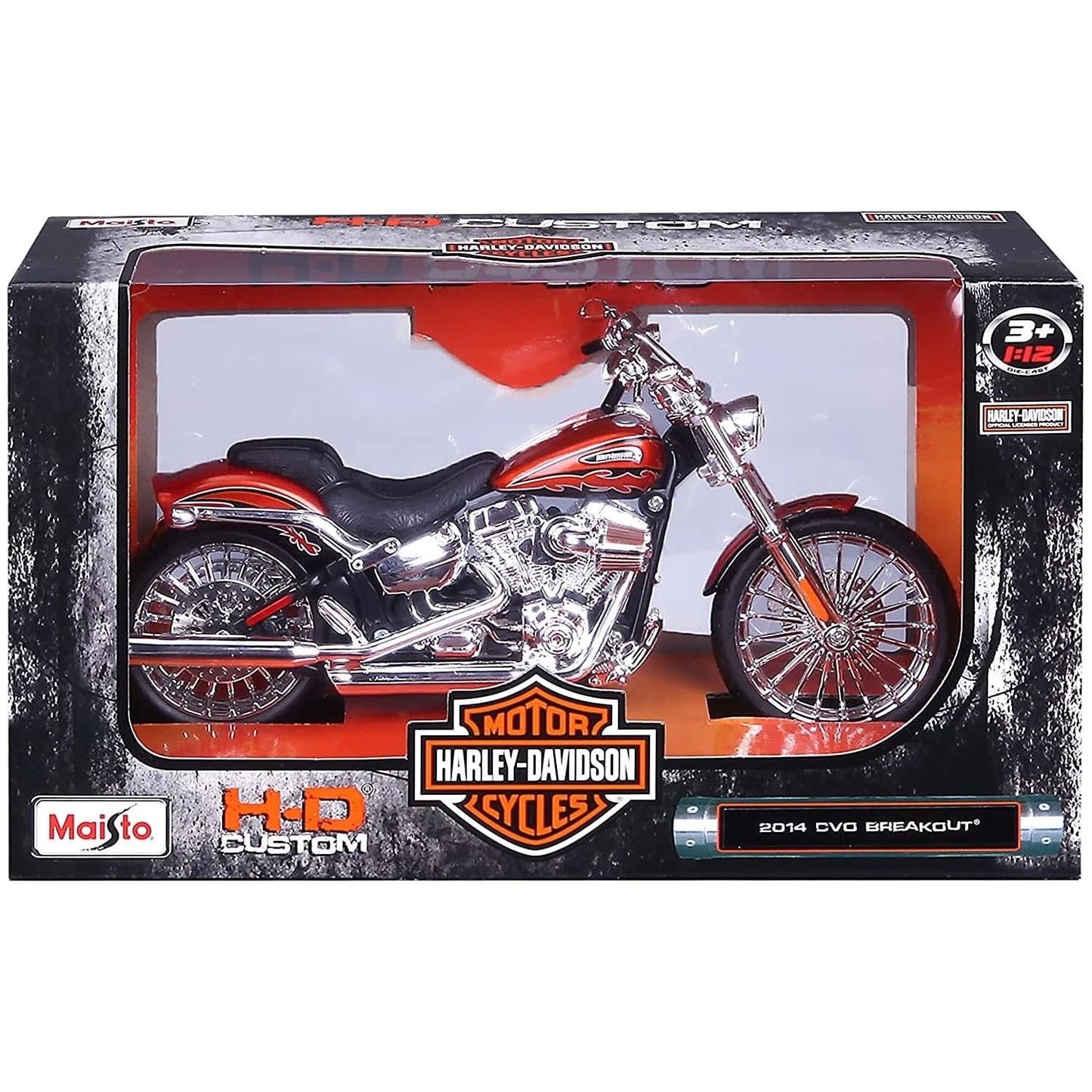 Modèle réduit de moto Harley Davidson CVO Breakout Orange 2014 à l'échelle 1/12 - 32320-00/CVO BREAKOUT