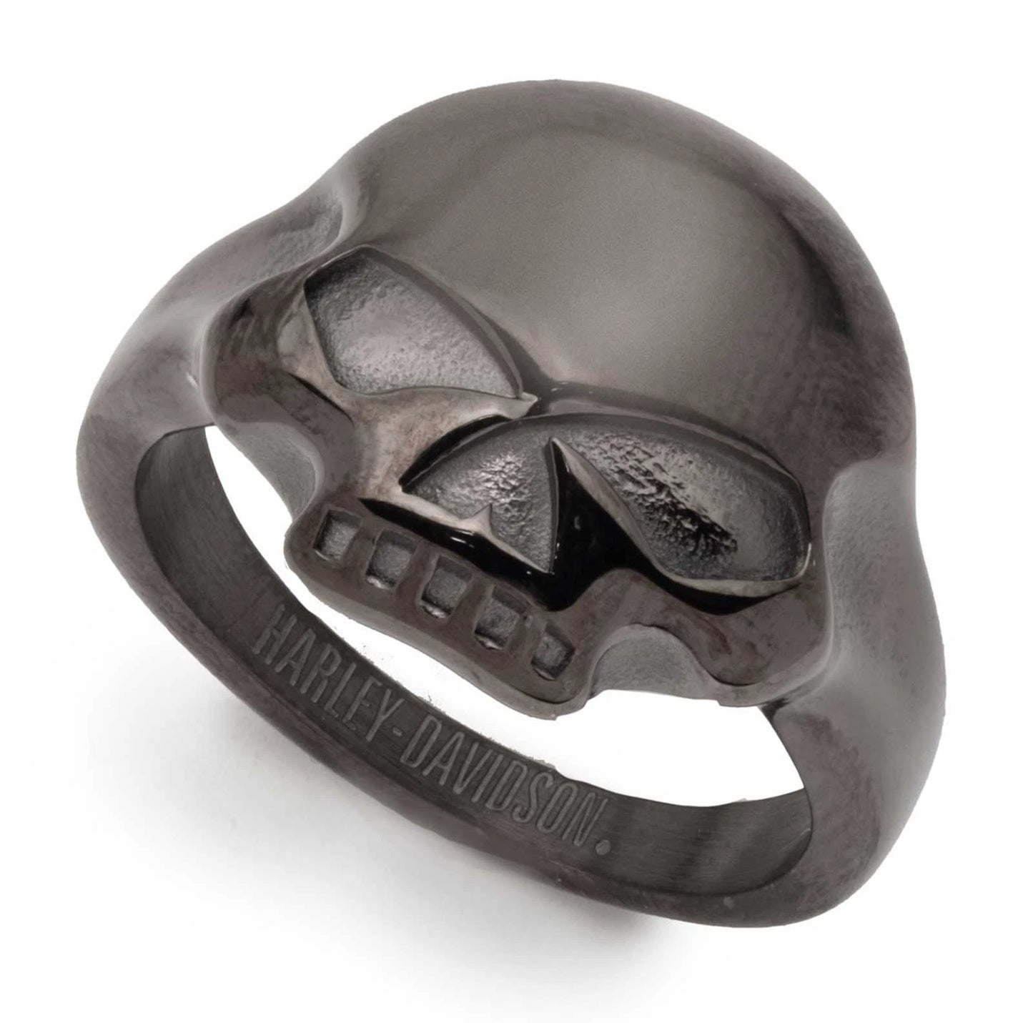 Bague Harley-Davidson pour homme avec logo Willie G tête de Willie G plaquée hématite - 34R00659