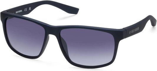 Monture de lunettes de soleil carrée en plastique bleu mat Harley Davidson  - HD0167V-90C