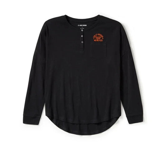 Haut Henley à manches longues et poches Harley Davidson Heritage - 96431-25VW