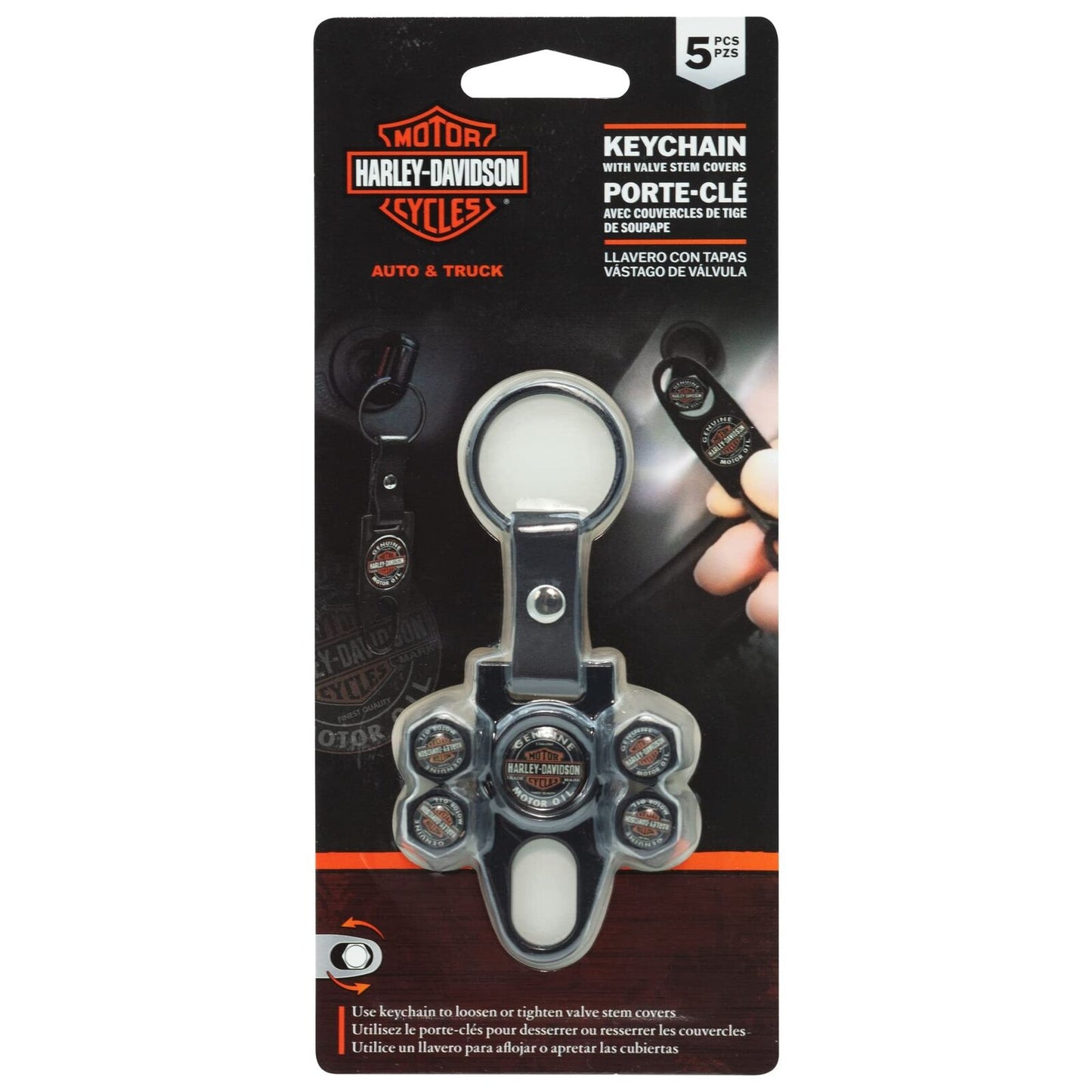 Porte-clefs et bouchon de valve Harley-Davidson (4531-G)