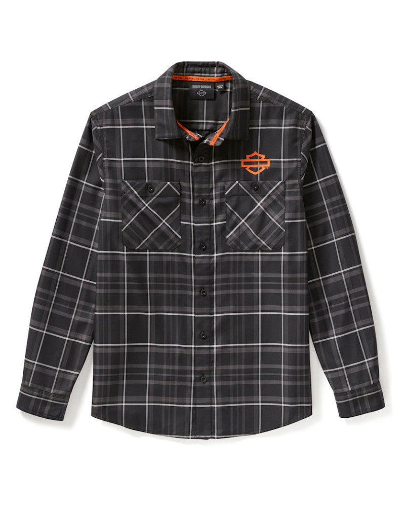 Chemise à carreaux à manches longues H-D® pour homme HD TECH Coolmax - 96810-25VM